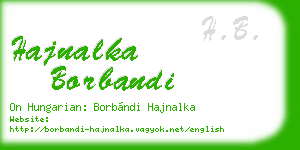 hajnalka borbandi business card